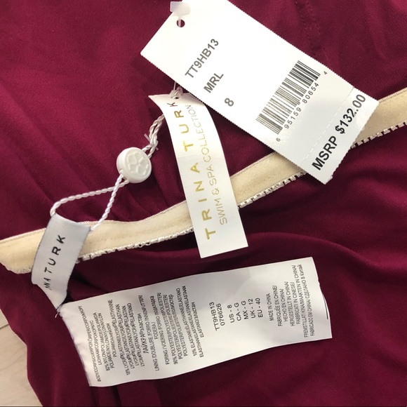 BNWT Trina Turk twist front off shoulder swimsuit - Picture 7 of 8